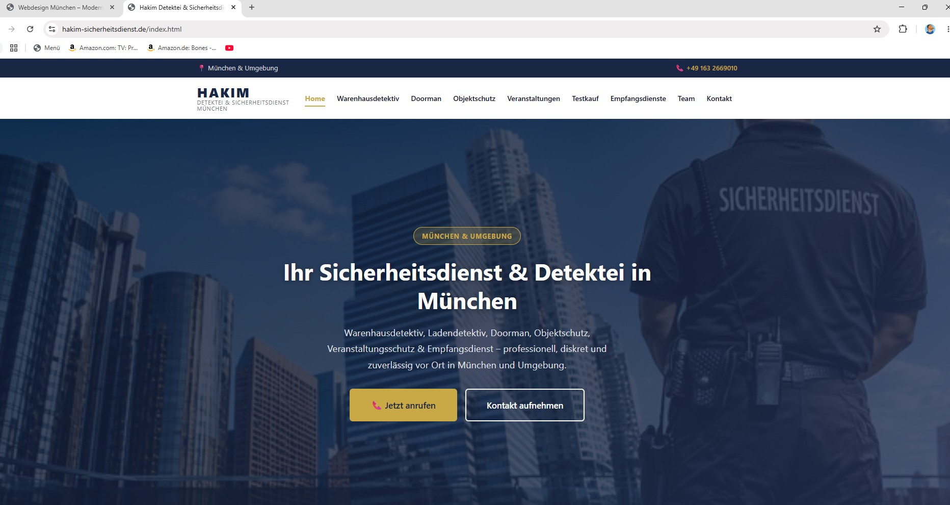 HAKIM Detektei & Sicherheitsdienst München Website Screenshot