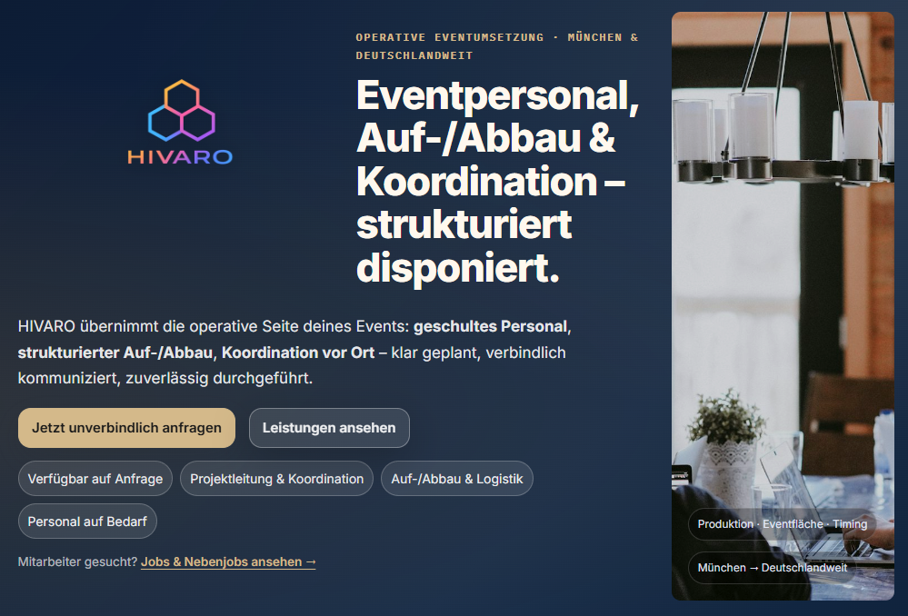 Hivaro Website Screenshot