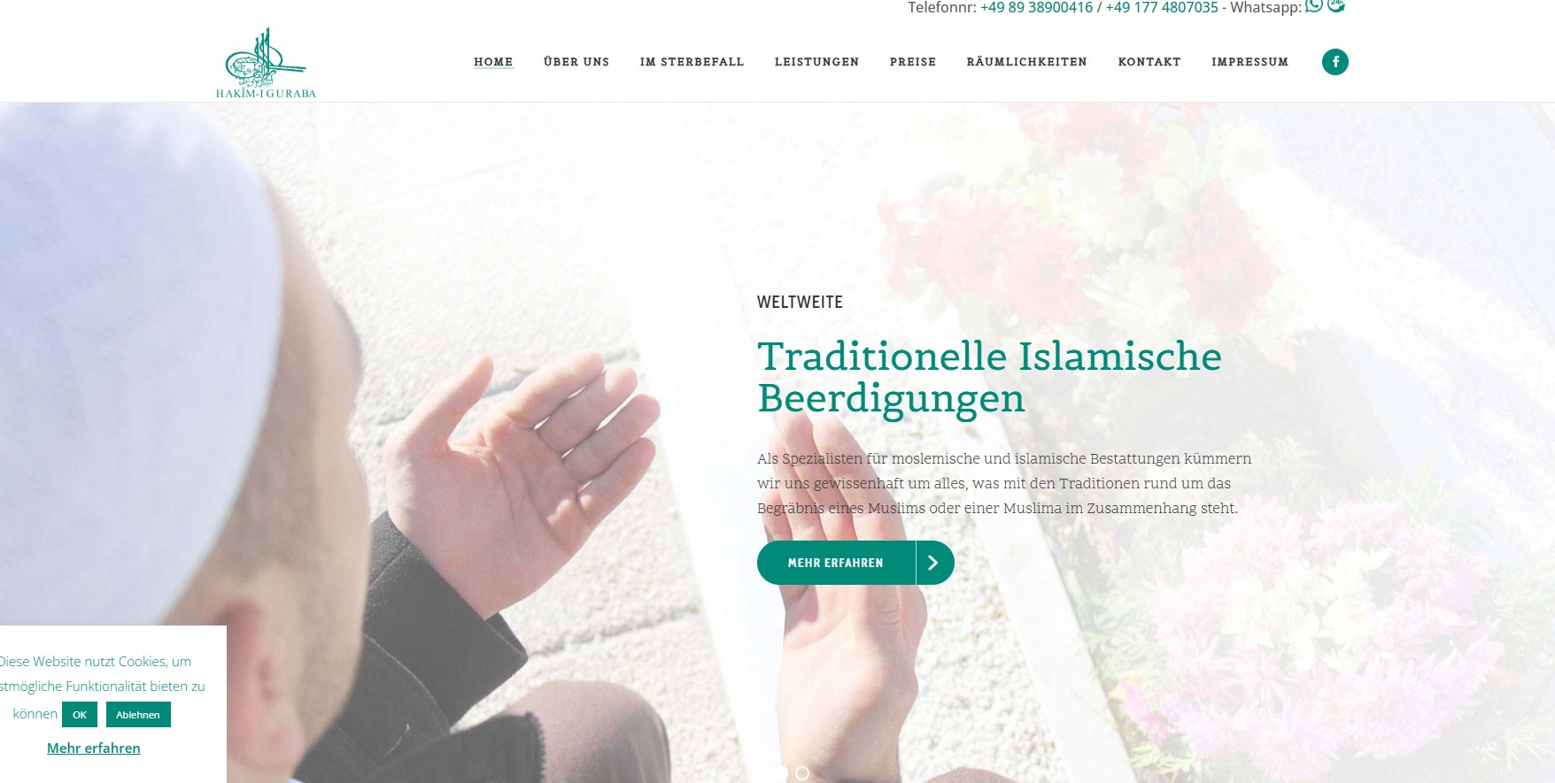 Islamische Bestattungen München Website Screenshot